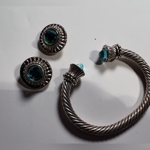 Cuff Bracelet set with matching Clip Earrings - priced as set - Picture 2 of 14